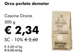 NaturaSì Orzo perlato demeter Cascine Orsine offerta