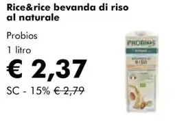 NaturaSì Rice&rice bevanda di riso al naturale Probios offerta