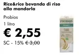 NaturaSì Rice&rice bevanda di riso alla mandorla Probios offerta