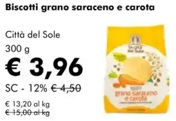 NaturaSì Biscotti grano saraceno e carota Città del Sole offerta
