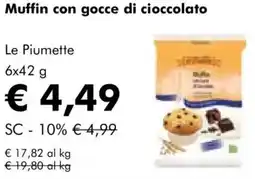 NaturaSì Muffin con gocce di cioccolato Le Piumette offerta