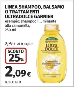 Coop LINEA SHAMPOO, BALSAMO O TRATTAMENTI ULTRADOLCE GARNIER offerta