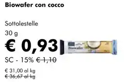 NaturaSì Biowafer con cocco Sottolestelle offerta