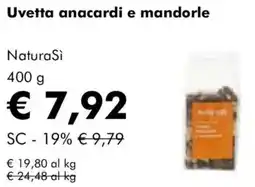 NaturaSì Uvetta anacardi e mandorle NaturaSì offerta