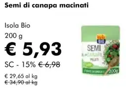 NaturaSì Semi di canapa macinati Isola Bio offerta