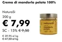 NaturaSì Crema di mandorla pelata 100% NaturaSi offerta