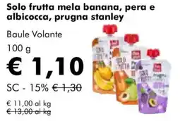 NaturaSì Solo frutta mela banana, pera e albicocca, prugna stanley Baule Volante offerta