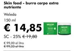 NaturaSì Skin food-burro corpo extra nutriente Weleda offerta