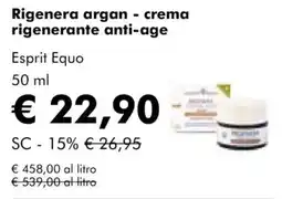 NaturaSì Rigenera argan - crema rigenerante anti-age Esprit Equo offerta