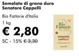 NaturaSì Semolato di grano duro Senatore Cappelli Bio Fattorie d'Italia offerta