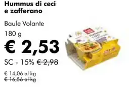 NaturaSì Hummus di ceci e zafferano Baule Volante offerta