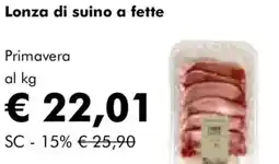 NaturaSì Lonza di suino a fette Primavera offerta