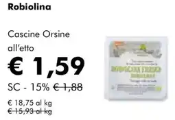 NaturaSì Robiolina Cascine Orsine offerta