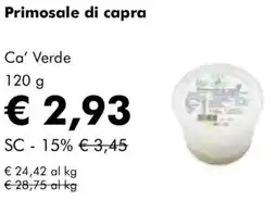 NaturaSì Primosale di capra Ca' Verde offerta