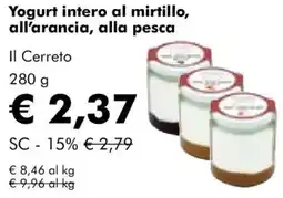 NaturaSì Yogurt intero al mirtillo, all'arancia, alla pesca Il Cerreto offerta