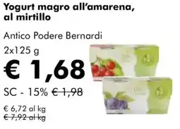 NaturaSì Yogurt magro all'amarena, al mirtillo Antico Podere Bernardi offerta
