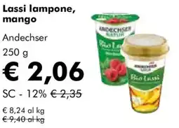 NaturaSì Lassi lampone, mango Andechser offerta