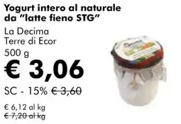 NaturaSì Yogurt intero al naturale da "latte fieno STG" La Decima Terre di Ecor offerta