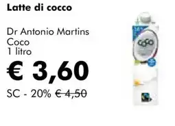 NaturaSì Latte di cocco Dr Antonio Martins Coco offerta