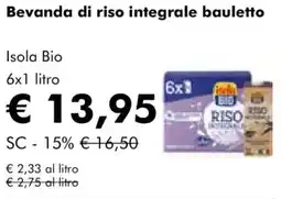 NaturaSì Bevanda di riso integrale bauletto Isola Bio offerta