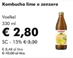 NaturaSì Kombucha lime e zenzero Voelkel offerta
