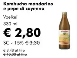 NaturaSì Kombucha mandarino e pepe di cayenna Voelkel offerta