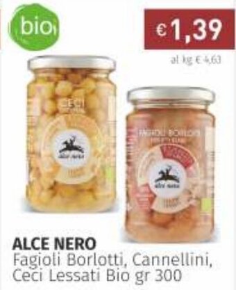 Prezzemolo e Vitale Alce Nero Fagioli Borlotti, Cannellini, Ceci Lessati Bio 300gr offerta