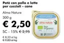 NaturaSì Patè con pollo e latte per cuccioli - cane Almo Nature offerta
