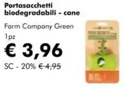 NaturaSì Portasacchetti biodegradabili - cane Farm Company Green offerta