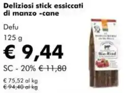 NaturaSì Deliziosi stick essiccati di manzo -cane Defu offerta