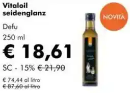 NaturaSì Vitaloil seidenglanz Defu offerta