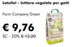 NaturaSì Latoilet - lettiera vegetale per gatti Farm Company Green offerta