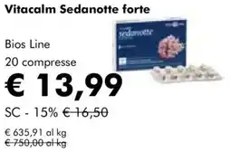 NaturaSì Vitacalm Sedanotte forte Bios Line 20 compresse offerta