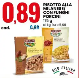 Eurospin Tre mulini risotto alla milanese/ con funghi porcini offerta