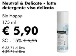 NaturaSì Neutral & Delicate - latte detergente viso delicato Bio Happy offerta
