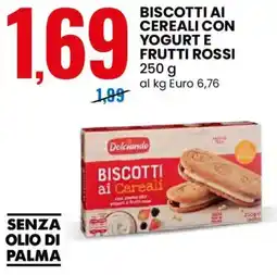 Eurospin Dolciando biscotti ai cereali con yogurt e frutti rossi offerta
