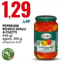 Eurospin Varia gusto peperoni rossi e gialli a filetti offerta