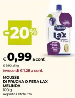 Unicoop Mousse di prugna o pera lax MELINDA offerta