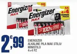 Splendidi e Splendenti Energizer alkaline pila max stilo/ ministilo offerta