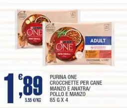 Splendidi e Splendenti Purina one crocchette per cane manzo e anatra/ pollo e manzo offerta