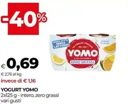 Unicoop Yogurt yomo intero, zero grassi offerta