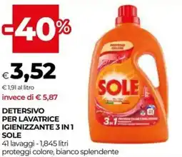 Unicoop Detersivo per lavatrice igienizzante 3 in 1 SOLE offerta