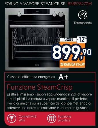 Unieuro Forno a vapore steamcrisp bsb578270m offerta