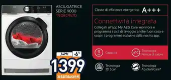 Unieuro T9 dec 957d asciugatrice libera installazione caricamento frontale 9 kg a+++ bianco offerta