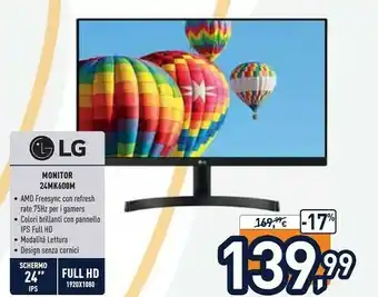 Unieuro 24mk600m-w monitor full hd 24" ips 75hz silver offerta