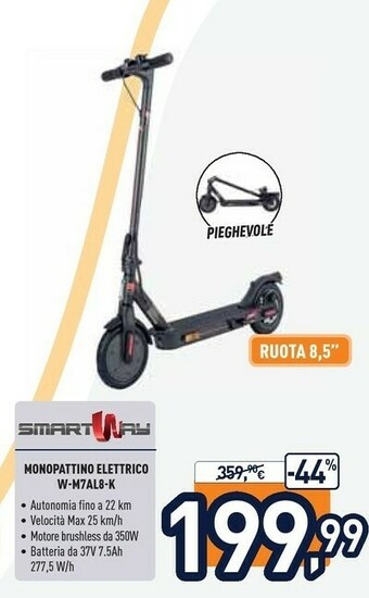 Unieuro Monopattino elettrico w-m7al8-k offerta