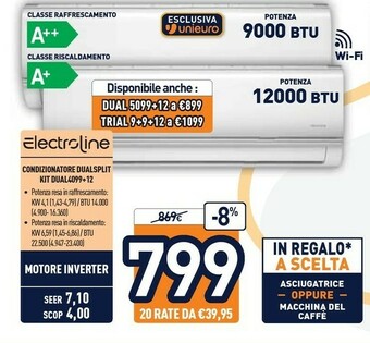 Unieuro Condizionatore dualsplit kit dual4099+12 offerta