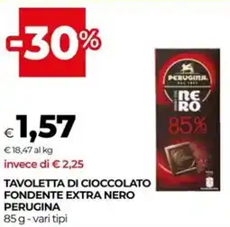 Unicoop Tavoletta di cioccolato fondente extra nero PERUGINA offerta