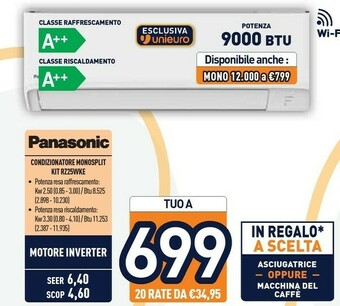 Unieuro Condizionatore monosplit kit rz25wke offerta