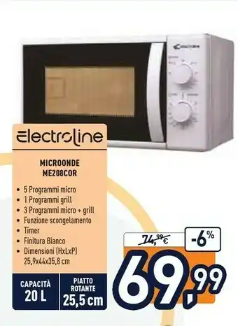 Unieuro Microonde me208cor offerta